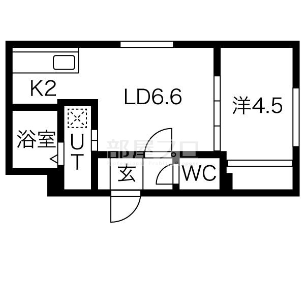 札幌市豊平区美園十一条のマンションの間取り