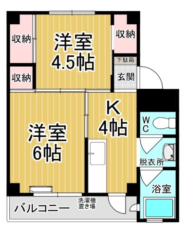 ビレッジハウス奈良部2号棟の間取り