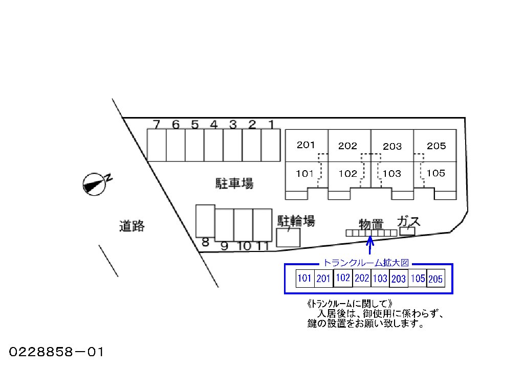 【フィオリーレIVの駐車場】