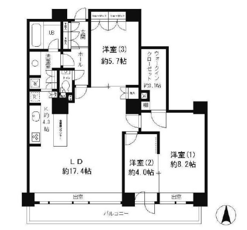 リバーポイントタワーの間取り