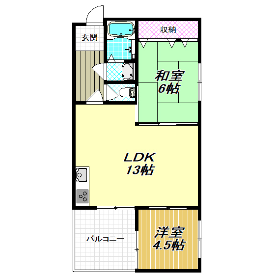ハイツ梶本の間取り