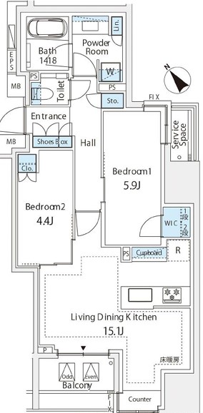 ミレアコート銀座プレミアの間取り