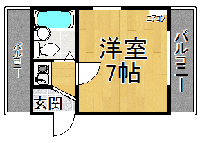 兵庫県西宮市甲陽園若江町の賃貸マンションの間取り