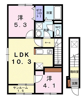 シャトーKINKI Aの間取り写真