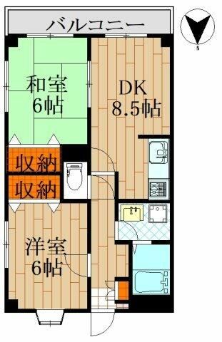 東急東横線 綱島駅 徒歩7分 3階建 築30年の間取り写真