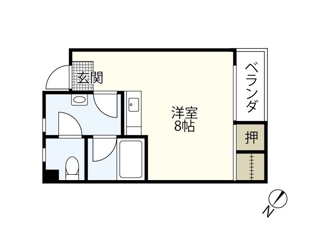 広島市安佐南区緑井のアパートの間取り