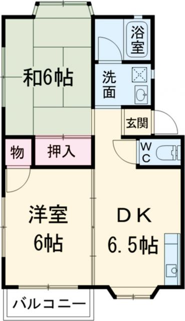 磐田市明ケ島のアパートの間取り