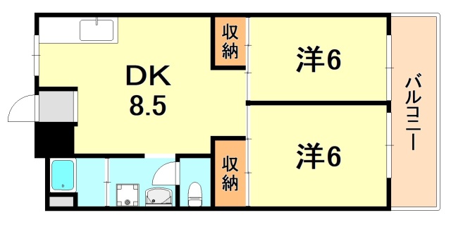 神戸市垂水区東舞子町のマンションの間取り