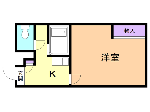 函館市高松町のアパートの間取り