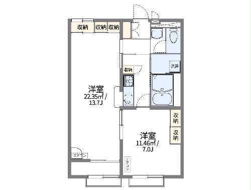 レオパレスアイコート川南の間取り