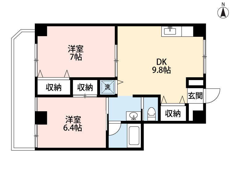 広島市西区中広町のマンションの間取り