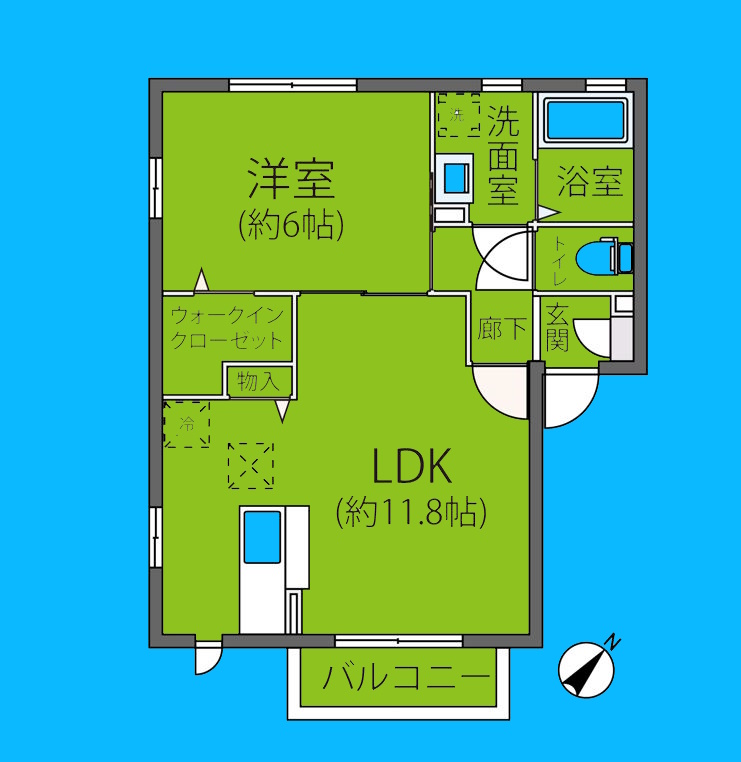 川崎市多摩区東生田のアパートの間取り