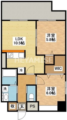 エヴァーグリーン思案橋の間取り