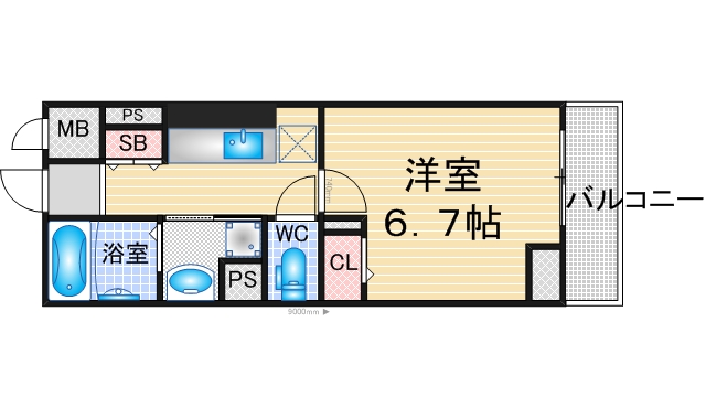 アスピラシオン尾頭橋の間取り