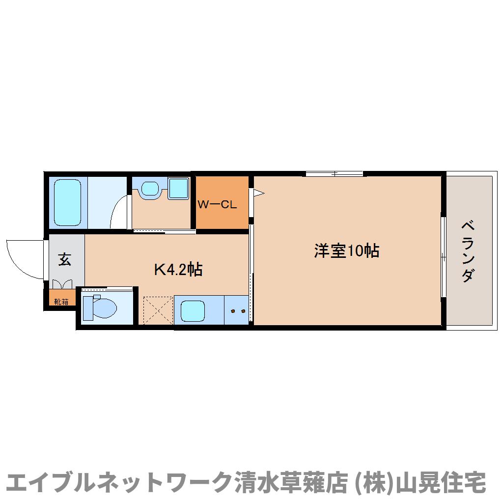 【静岡市駿河区谷田のマンションの間取り】