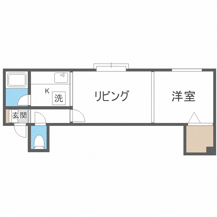 札幌市豊平区平岸二条のアパートの間取り