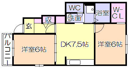 ハピネスファンファンの間取り