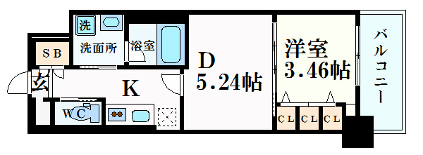 西宮市芦原町のマンションの間取り