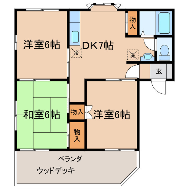 横浜市保土ケ谷区新桜ケ丘のアパートの間取り