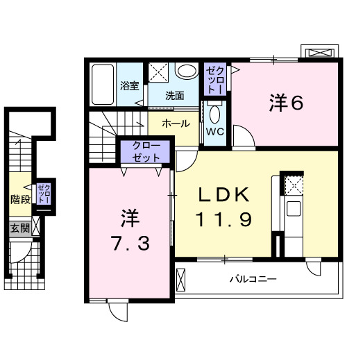 エトワールＢの間取り