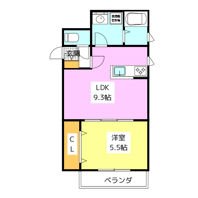 春日市上白水のアパートの間取り