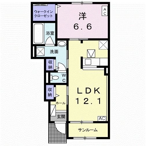 大垣市中野町のアパートの間取り