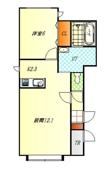 旭川市十一条通のアパートの間取り