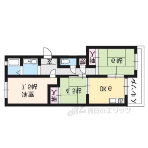 向日市物集女町のマンションの間取り