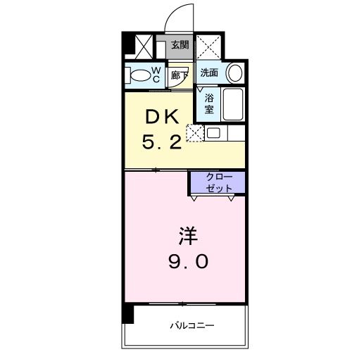 北九州市小倉北区東篠崎のマンションの間取り