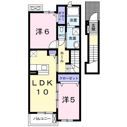 伊賀市木興町のアパートの間取り