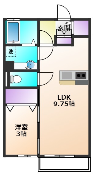 【小平市花小金井南町のアパートの間取り】