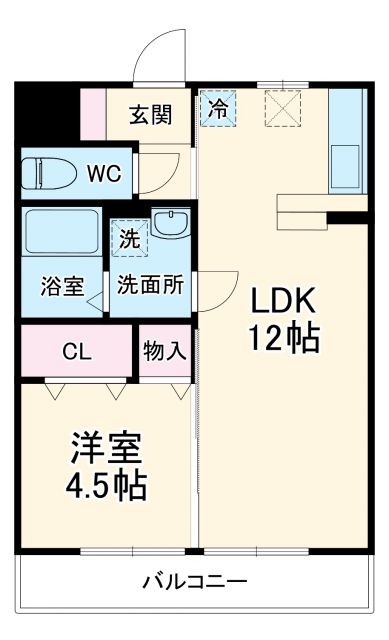 【豊田市市木町のアパートの間取り】