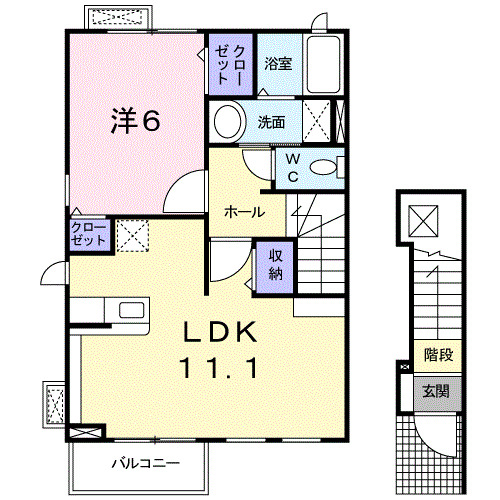 小田原市多古のアパートの間取り