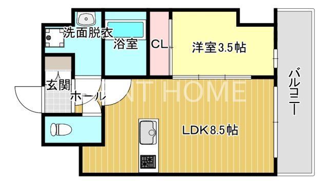 大阪市生野区新今里のマンションの間取り