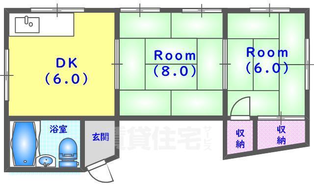 京都市南区東九条北松ノ木町のマンションの間取り