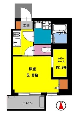 川崎市幸区南幸町のマンションの間取り