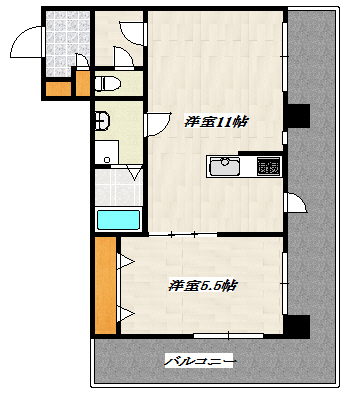 【鹿児島市新屋敷町のマンションの間取り】