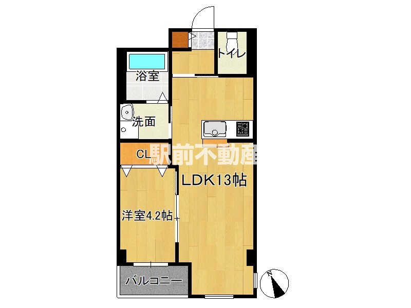 福岡市早良区小田部のマンションの間取り