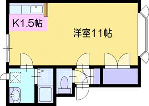 江別市文京台東町のアパートの間取り