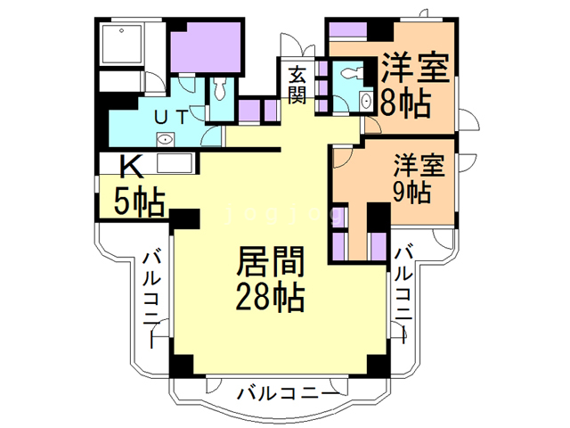 札幌市中央区北三条西のマンションの間取り