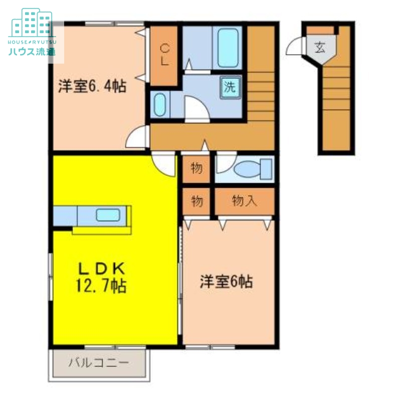 諫早市長野町のアパートの間取り