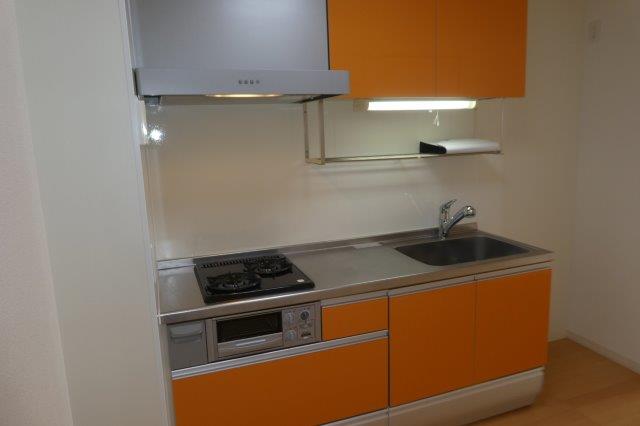 キッチン　2口ガスコンロ付きシステムキッチン