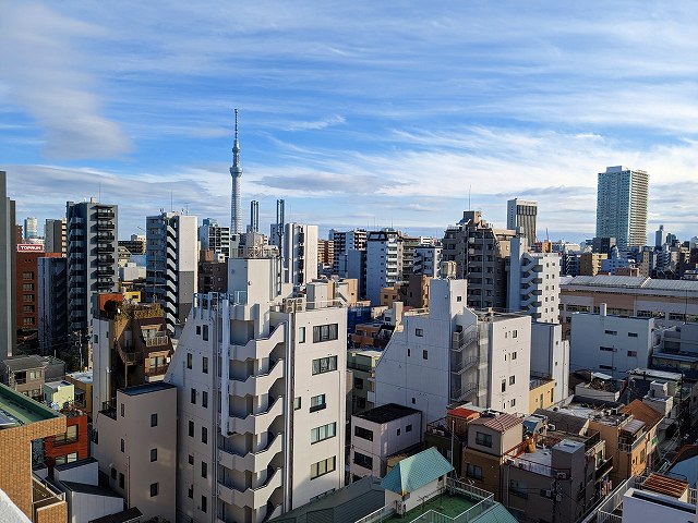 眺望　スカイツリー、隅田川花火見えます