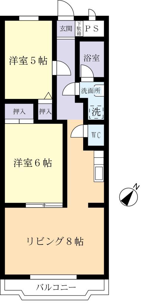 ルミナス花畑弐番館の間取り写真