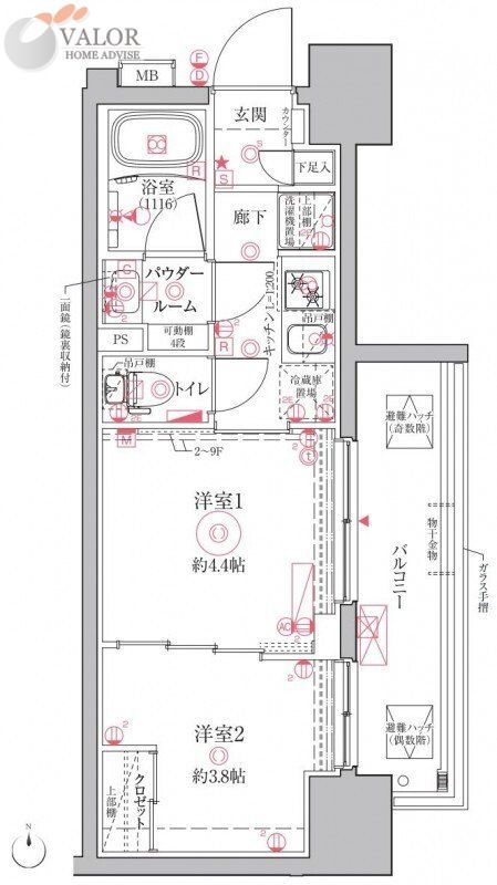 ＪＲ京浜東北線 川崎駅 徒歩5分 10階建 築2年の間取り写真