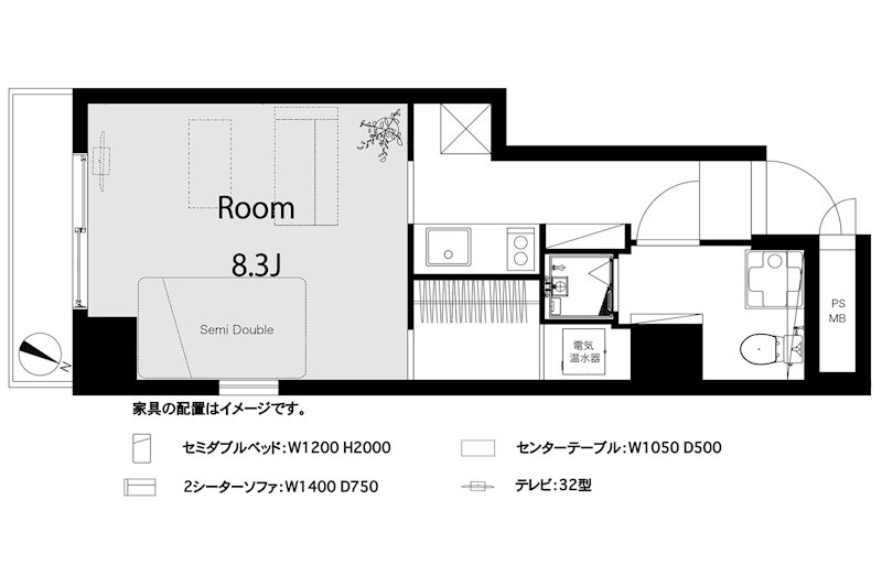 ヴェラハイツ日本橋蛎殻町の間取り写真