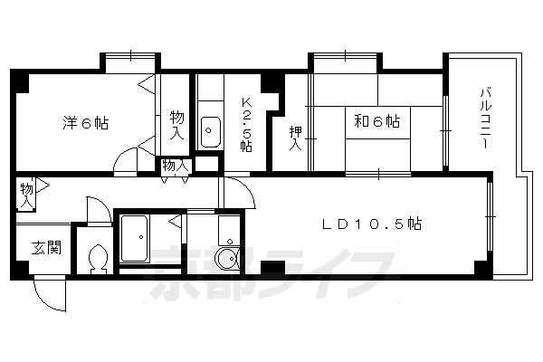 地下鉄烏丸線 国際会館駅 徒歩12分 3階建 築37年の間取り写真