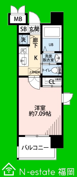 地下鉄七隈線 別府駅 徒歩15分 12階建 築18年の間取り写真