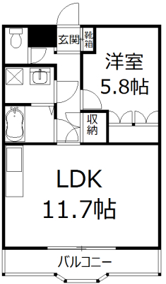 さいたま市岩槻区原町のアパートの間取り