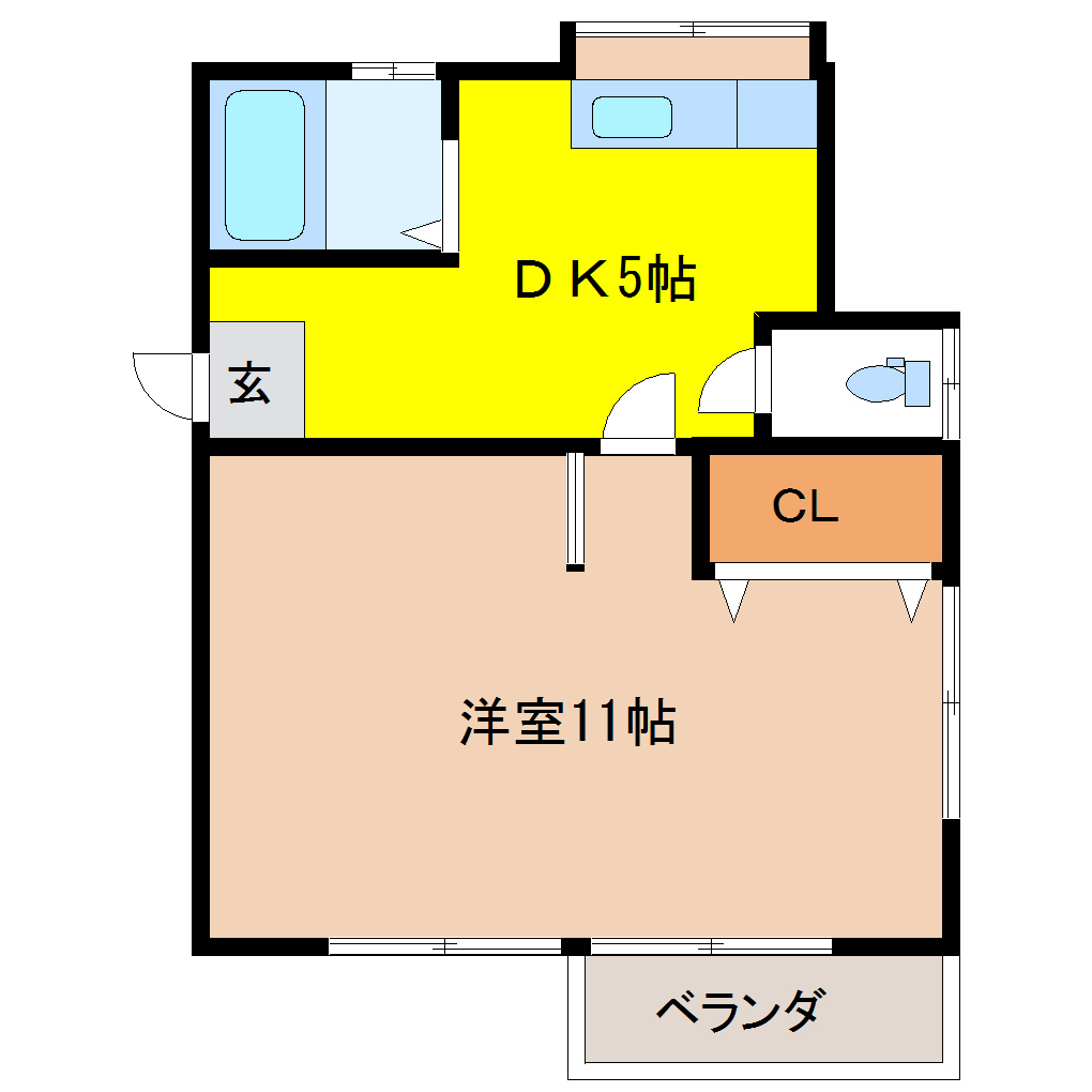 宇都宮市御幸本町のアパートの間取り